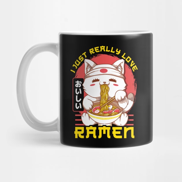 Cute & Funny I Just Really Love Ramen Anime Cat by theperfectpresents